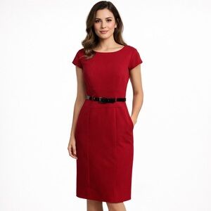 K brand red holiday festive Christmas cocktail dress size 6 party event